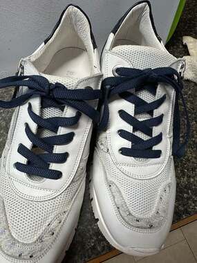 Ron White Zola Leather and Mesh Side-Zip Sneakers